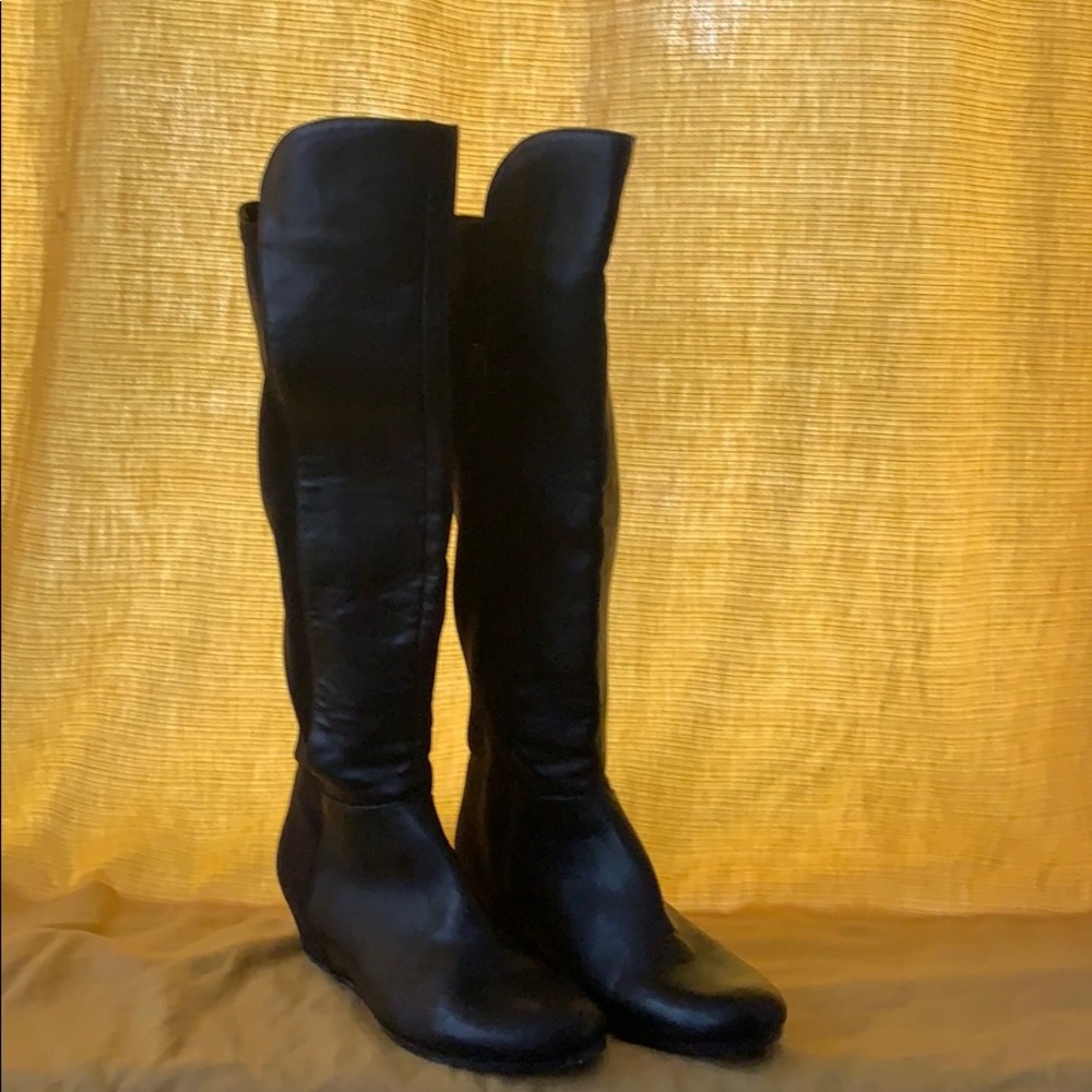 Comfortable black calf boots